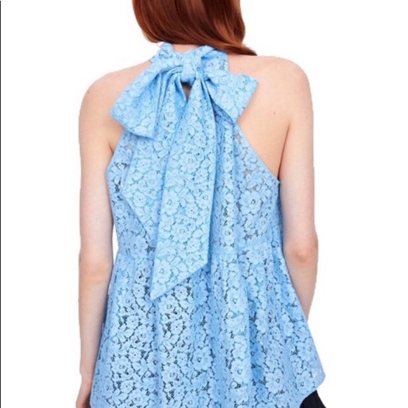 Zara Blue Lace Top - Picture 2 of 9